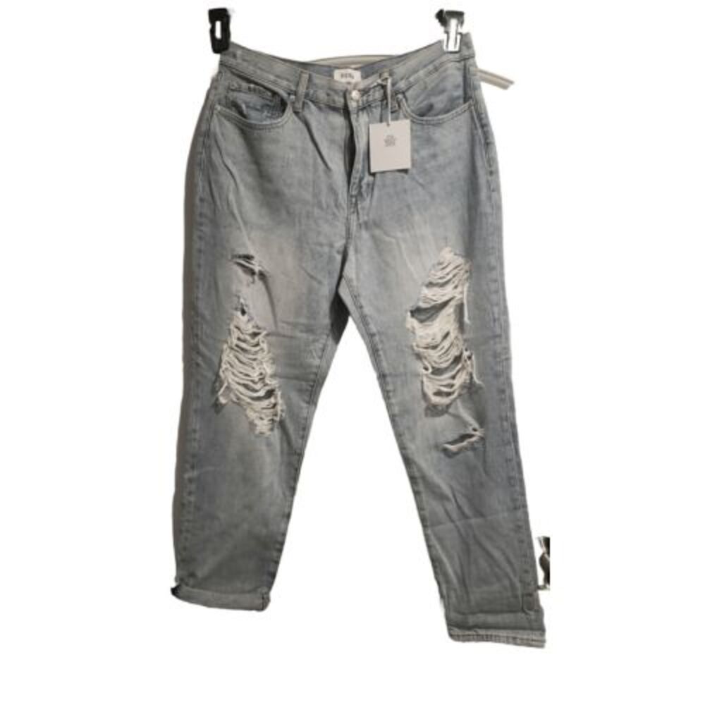 Pistola Brand Denim/ Presley-High Rise Relaxed Roller, Wash-‎ Hampton Distressed